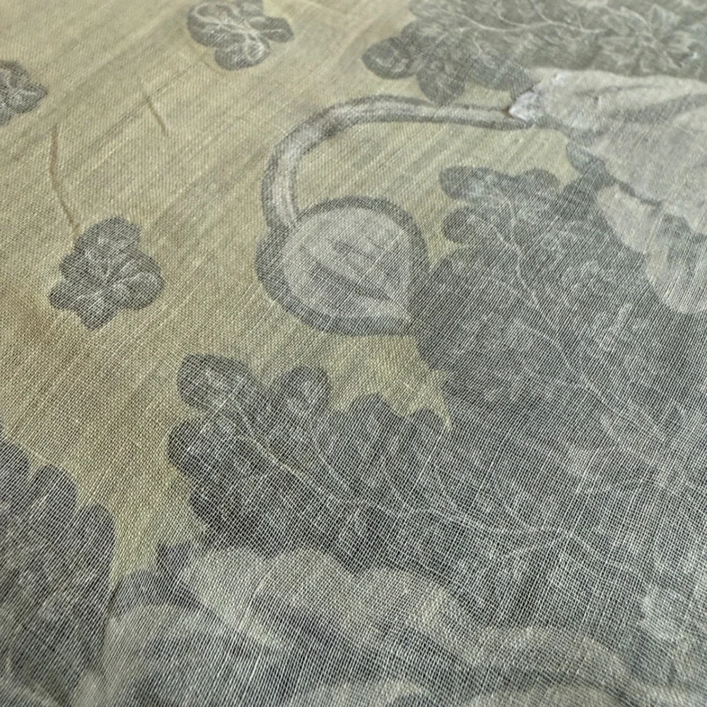 Vintage Floral Handkerchief Set of 4 Scalloped Edge Embroidered Printed Cotton